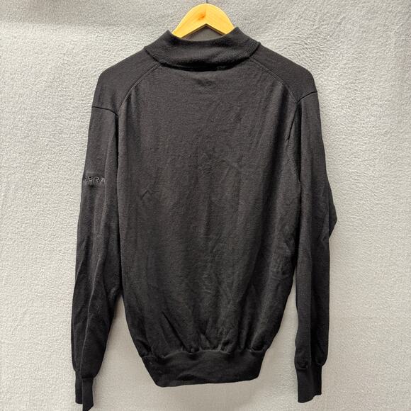 Peter Millar Sweater Mens Large Black Crown Soft 1/4 Zip Merino Wool Silk SEGMA - Picture 5 of 11